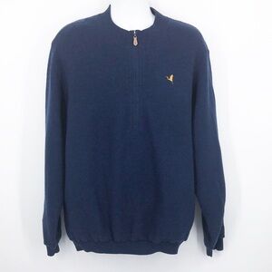 Donald Ross Merino Wool 1/2 Zip Pullover Navy Blue Size XL